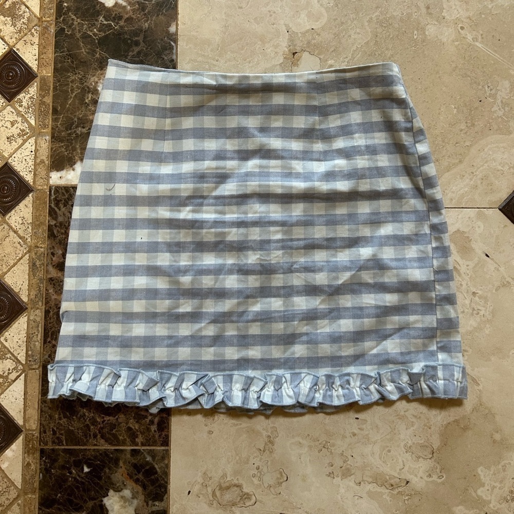 Mini checkered skirt with zipper